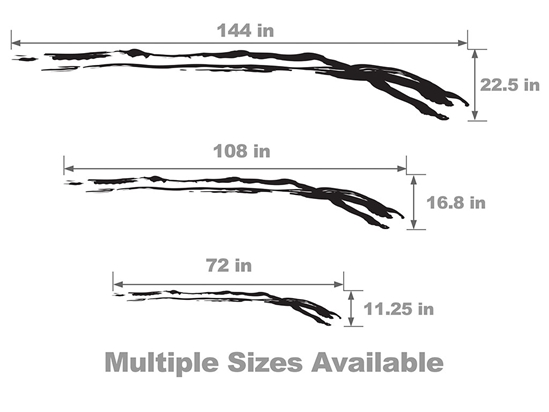 Wear Away Vehicle Body Graphic Size Chart