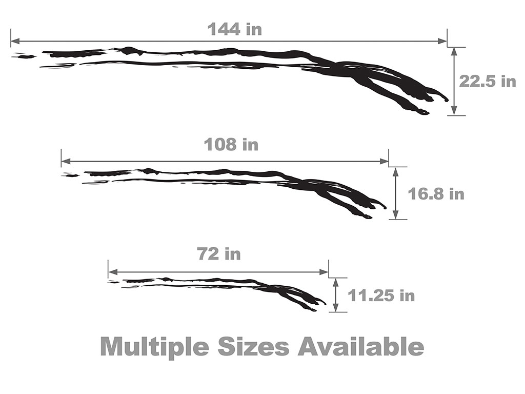 Wear Away Vehicle Body Graphic Size Chart