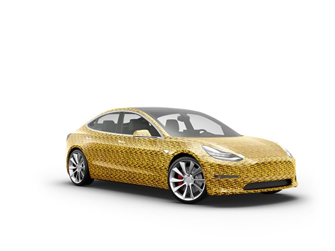 Rwraps™ 3D Carbon Fiber Gold (Digital) Car Wraps