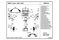 1999 BMW 5-Series DL Auto Dash Kit Diagram