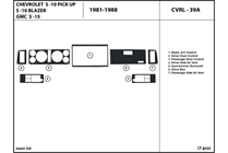 1985 GMC S-15 DL Auto Dash Kit Diagram
