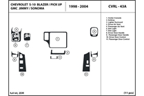 2004 GMC Sonoma DL Auto Dash Kit Diagram