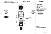 2003 Chrysler Town and Country DL Auto Dash Kit Diagram