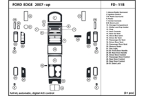 2009 Ford Edge DL Auto Dash Kit Diagram