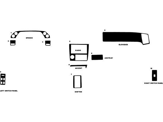 Acura Legend 1986-1987 Dash Kit Diagram