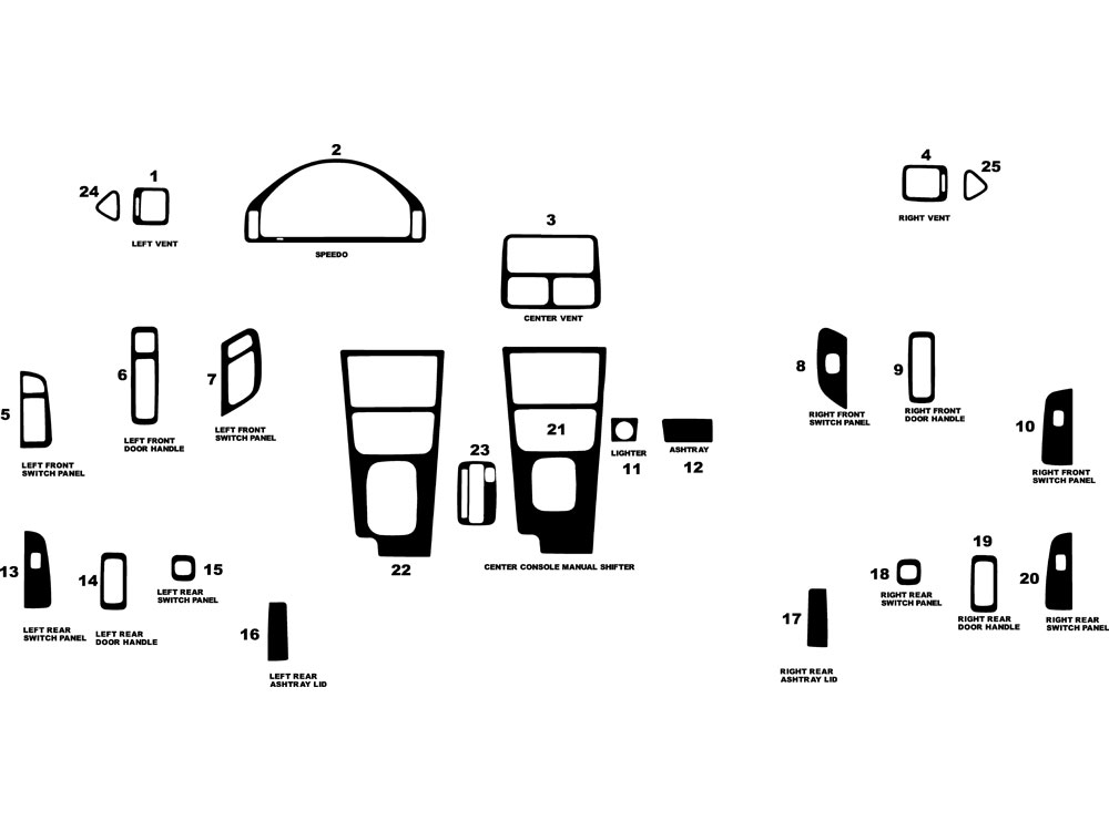 Acura Legend 1991-1995 Dash Kit Diagram