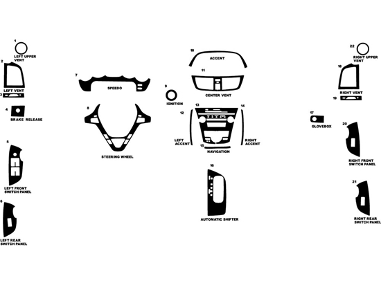 Acura MDX 2007-2013 Dash Kit Diagram