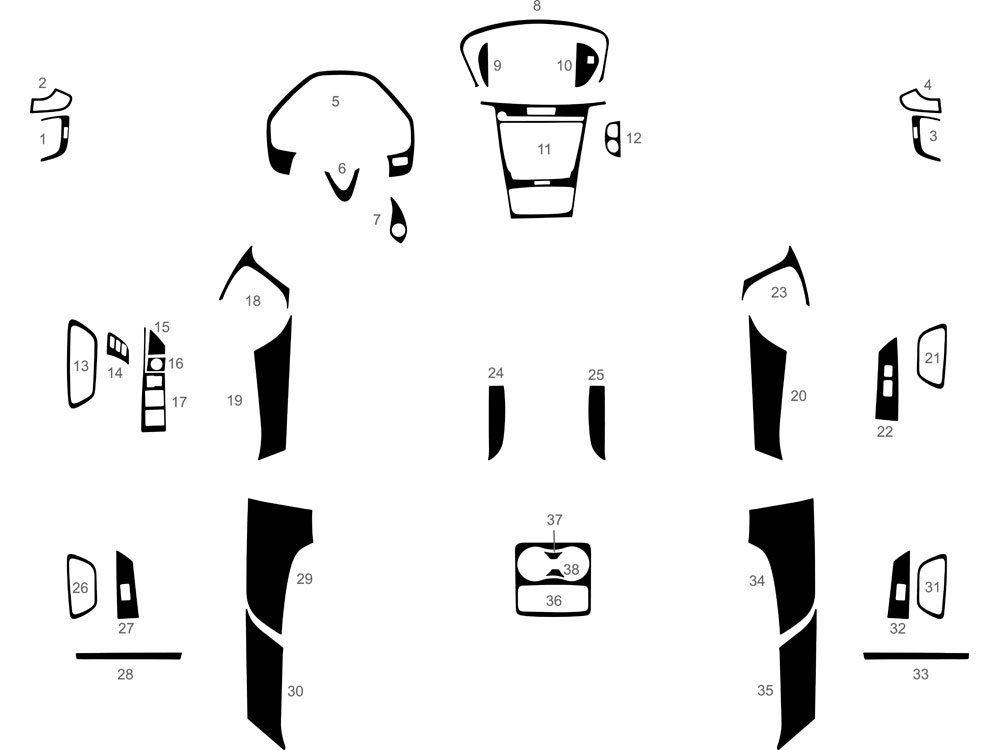 Acura TLX 2015-2021 Dash Kit Diagram