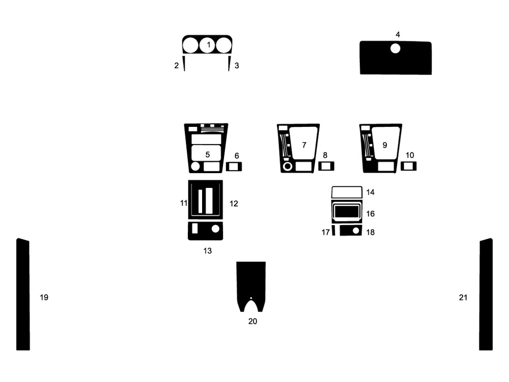 Alfa Romeo Spider 1988-1990 Dash Kit Diagram