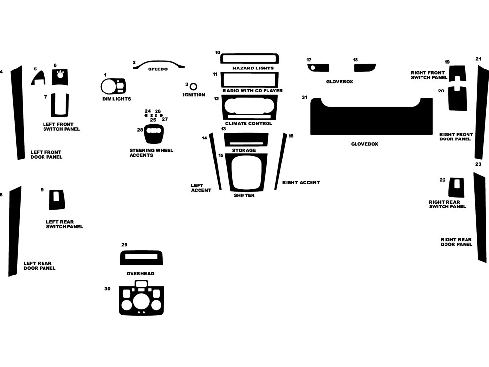 Audi A3 2006-2014 Dash Kit Diagram