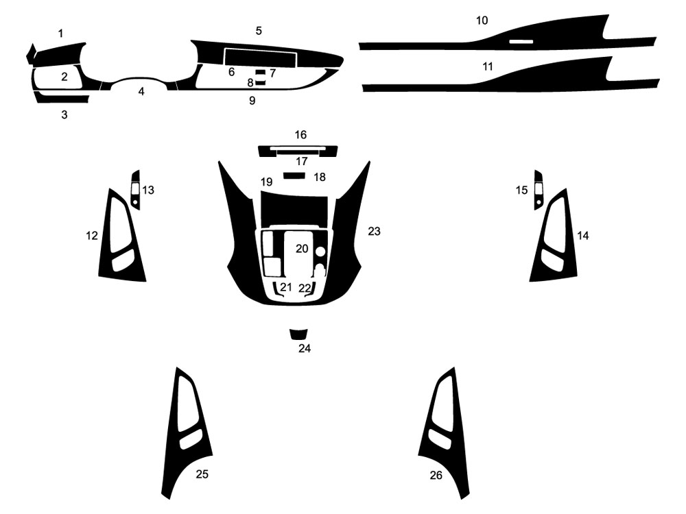 Audi A7 2012-2018 Dash Kit Diagram