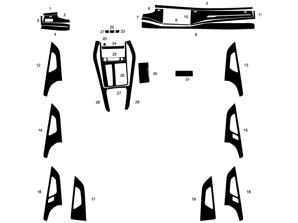 Audi SQ7 2022-2023 Dash Kit Diagram