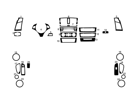 BMW 1-Series 2008-2010 Dash Kit Diagram