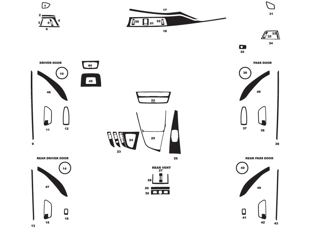 BMW M4 2014-2016 Dash Kit Diagram