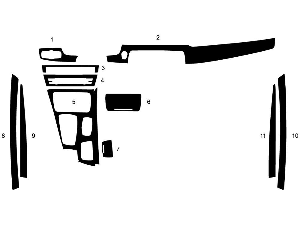 BMW 5-Series 2016-2017 Dash Kit Diagram