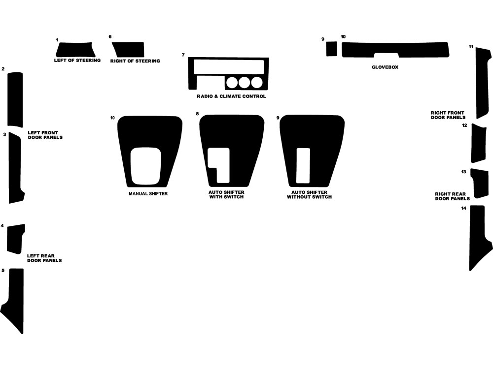 BMW 5-Series 1989-1995 Dash Kit Diagram