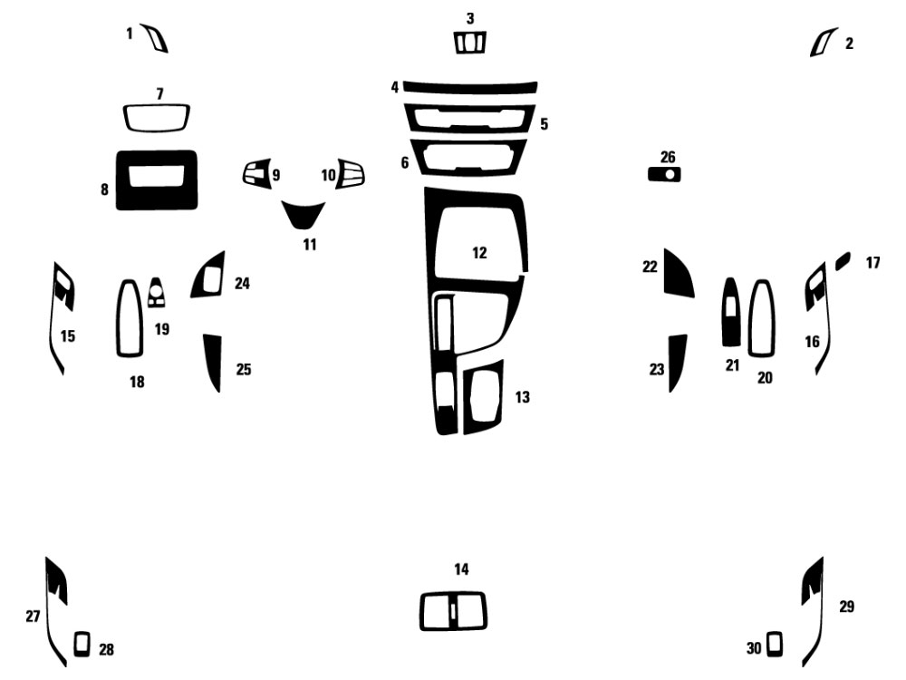 BMW X1 2016-2019 Dash Kit Diagram