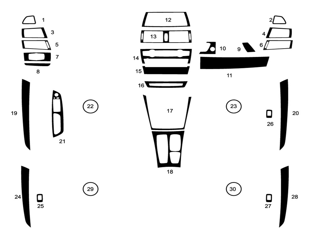 BMW X5 2007-2013 Dash Kit Diagram