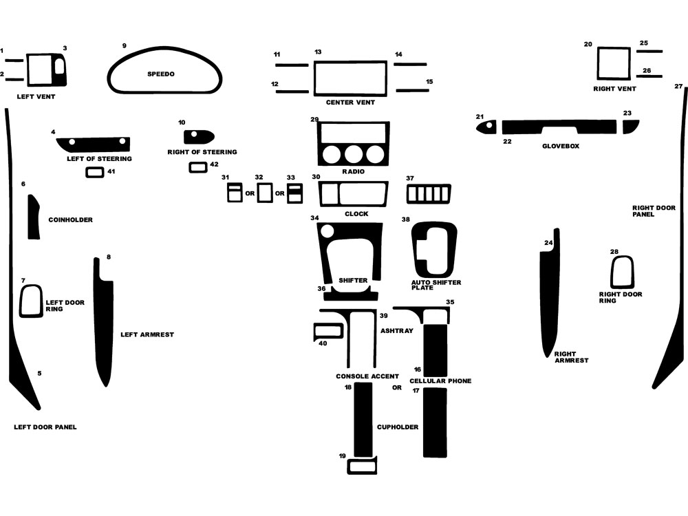 BMW Z3 1996-1999 Dash Kit Diagram