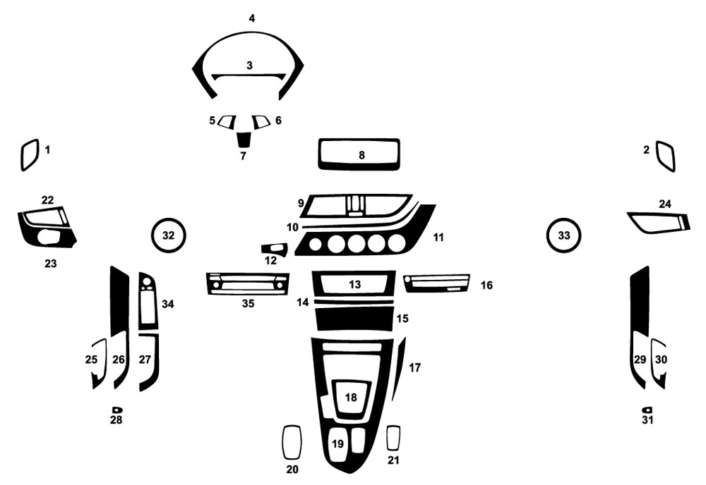 BMW Z4 2009-2016 Dash Kit Diagram