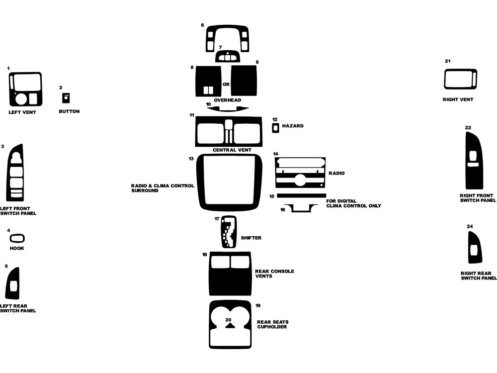 Buick Lucerne 2006-2011 Dash Kit Diagram