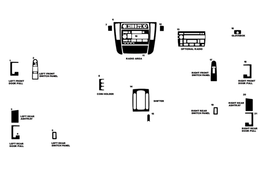 Cadillac Catera 2000-2001 Dash Kit Diagram