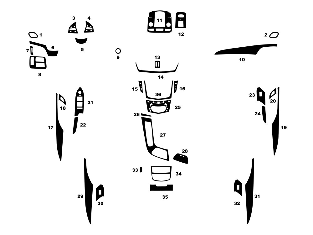 Cadillac CTS 2014-2019 Dash Kit Diagram