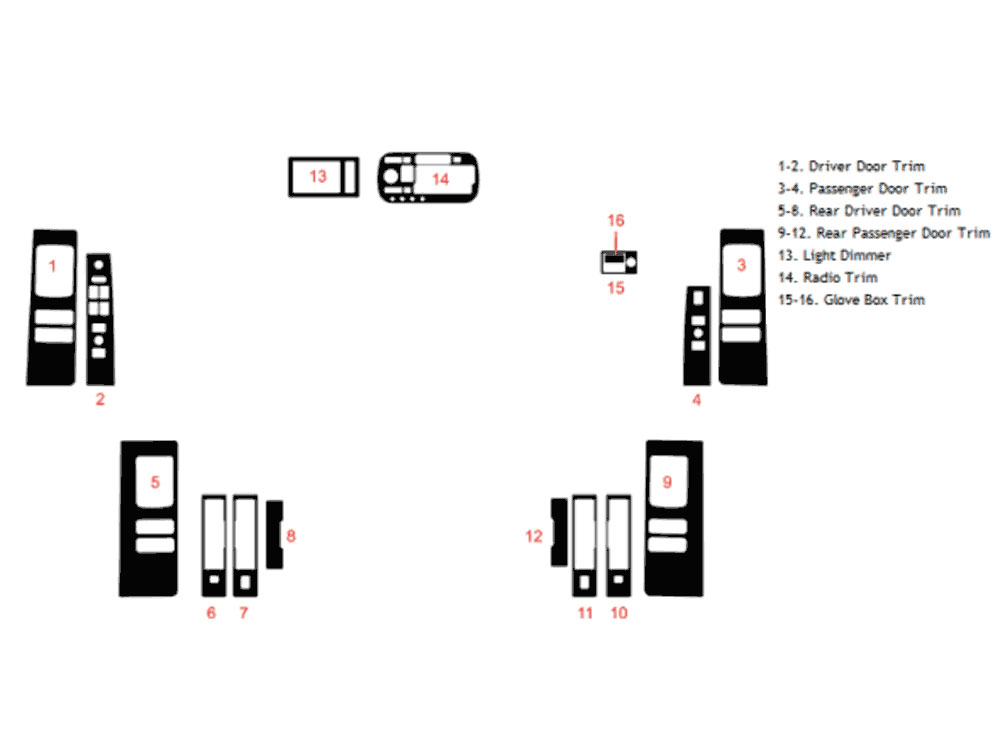 Cadillac Deville 1994-1996 Dash Kit Diagram