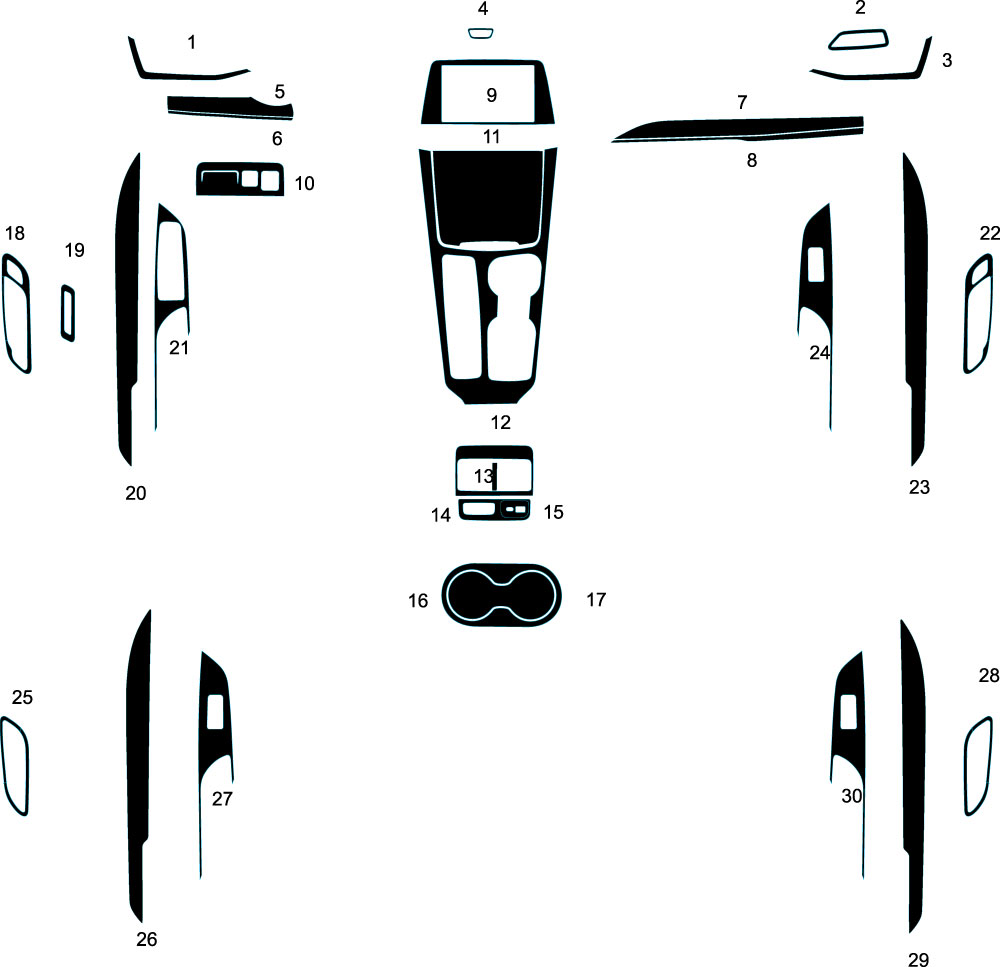 Cadillac XT4 2019-2023 Dash Kit Diagram