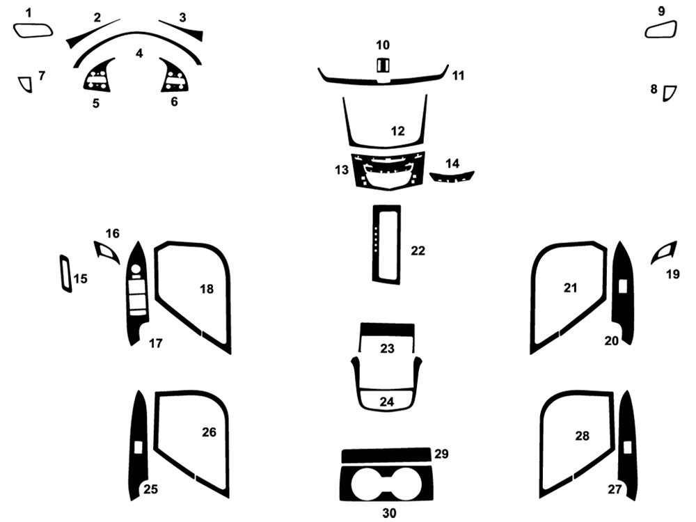 Cadillac XTS 2013-2019 Dash Kit Diagram