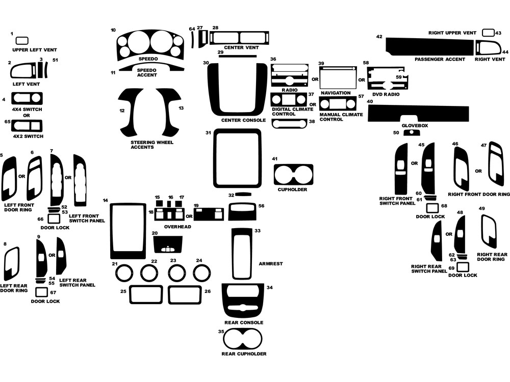 Gmc yukon on sale interior parts