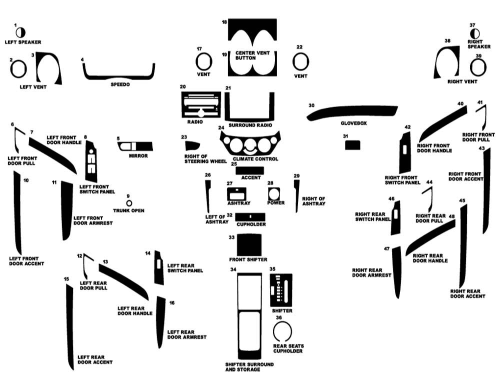 Chevrolet Aveo Sedan 2007-2011 Dash Kit Diagram