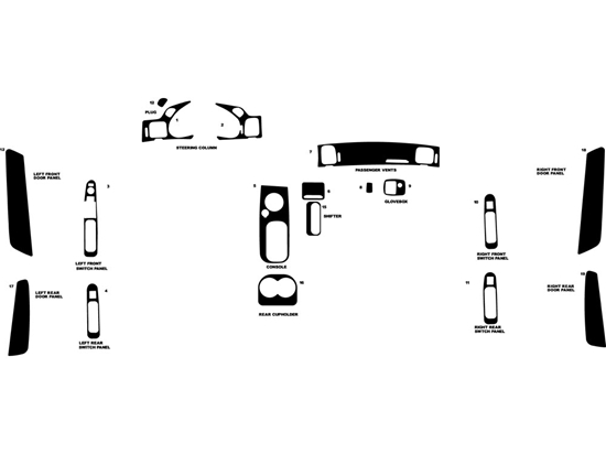 Chevrolet Impala 2000-2005 Dash Kit Diagram