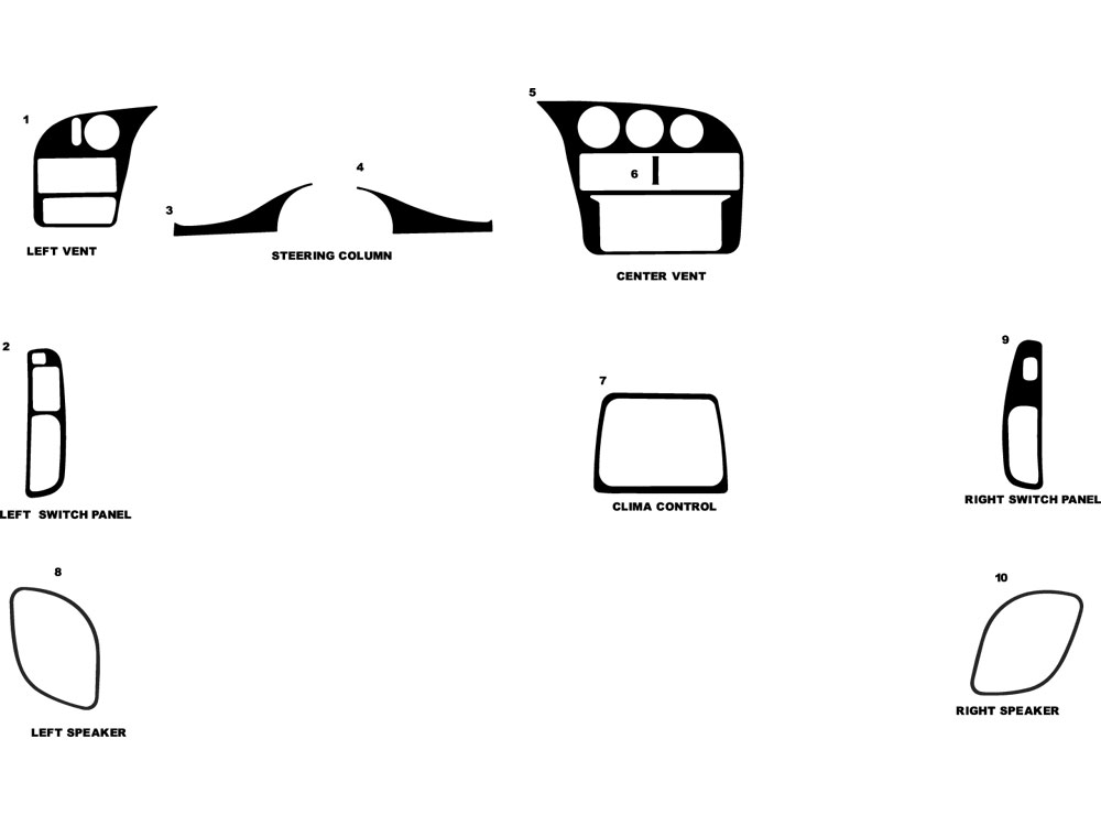 Chevrolet Lumina 1995-2000 Dash Kit Diagram