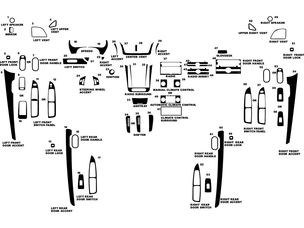 Chevrolet Malibu 2008-2012 Dash Kit Diagram