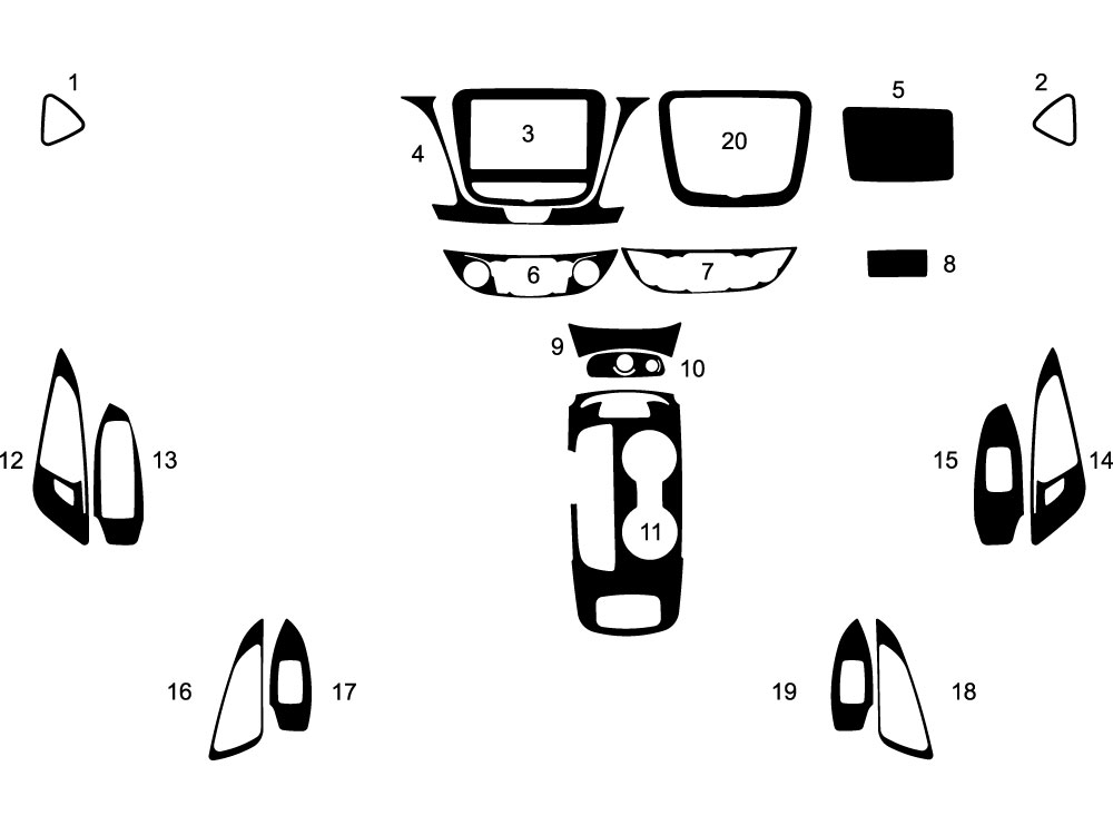 Chevrolet Malibu 2016-2024 Dash Kit Diagram