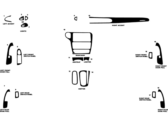 Chevrolet Malibu 1997-2003 Dash Kit Diagram