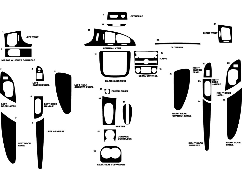 Chevrolet Monte Carlo 2006-2007 Dash Kit Diagram