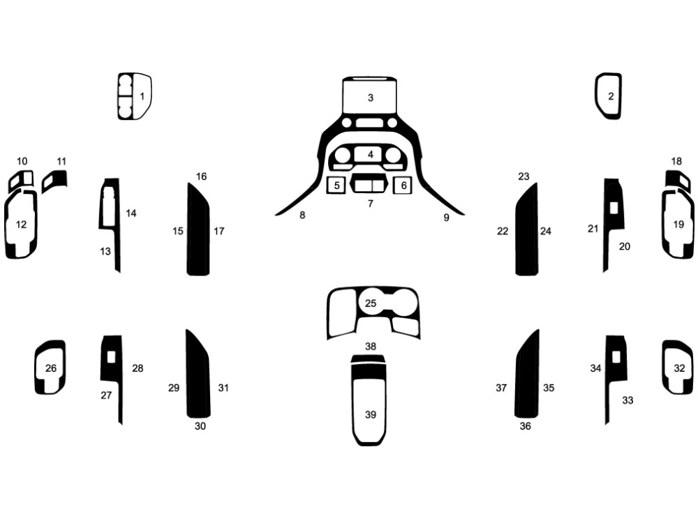 Chevrolet Silverado 1500 2019-2024 Dash Kit Diagram