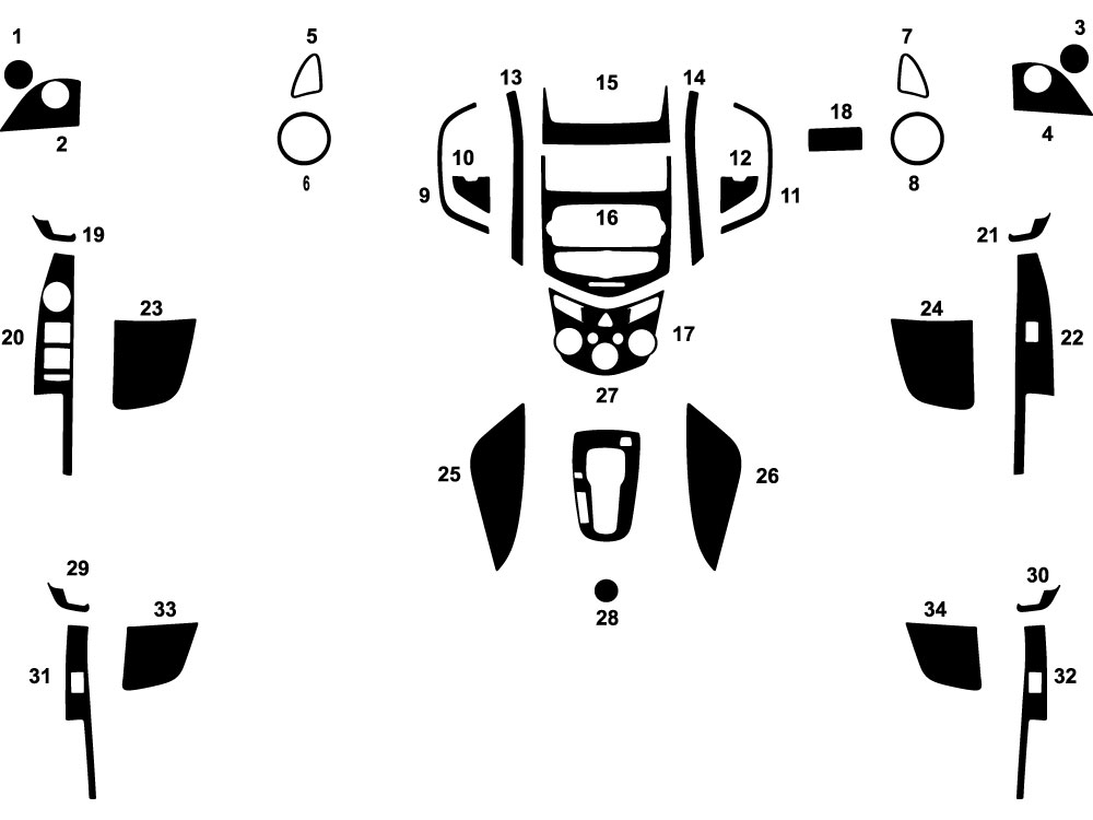 Chevrolet Sonic 2017-2020 Dash Kit Diagram