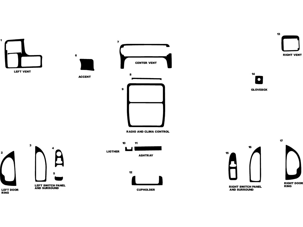 Oldsmobile Silhouette 1997-1999 Dash Kit Diagram