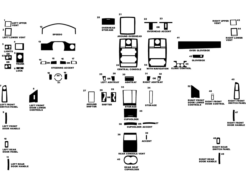 Chrysler 300 2005-2007 Dash Kit Diagram