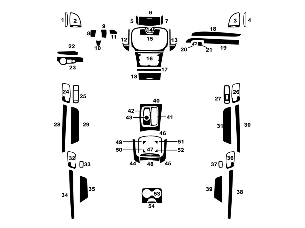 Chrysler 300 2015-2023 Dash Kit Diagram