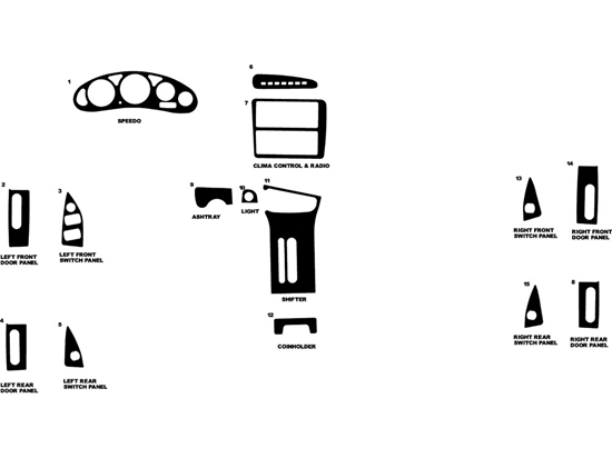 Dodge Intrepid 1993-1995 Dash Kit Diagram