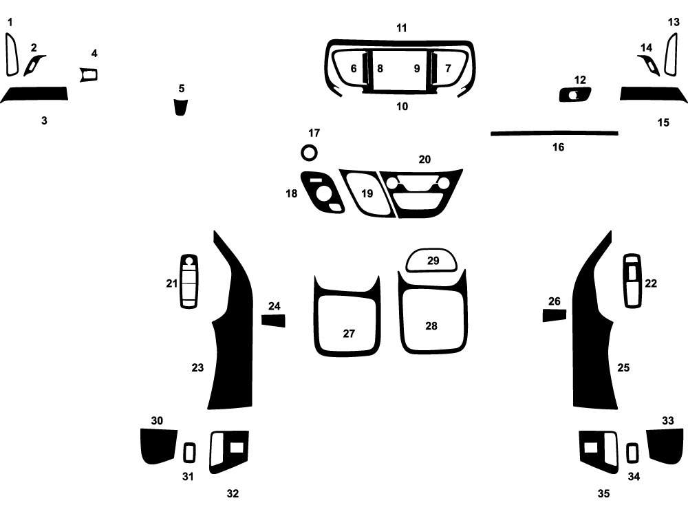 Chrysler Pacifica 2017-2024 Dash Kit Diagram