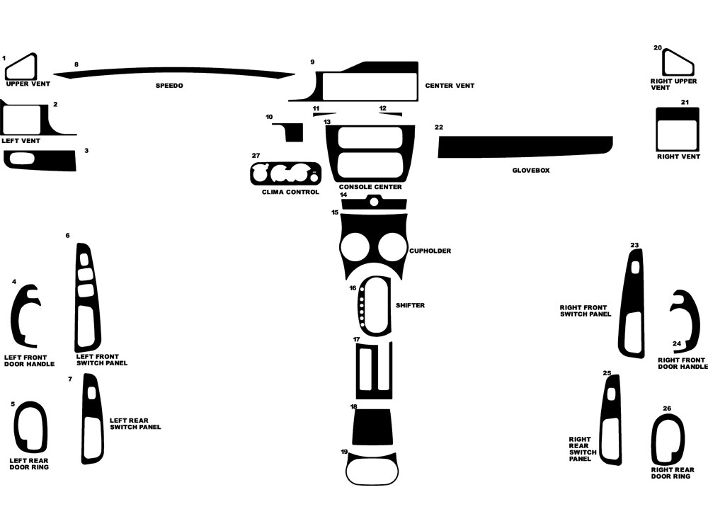 Chrysler Sebring Sedan 2001-2006 Dash Kit Diagram