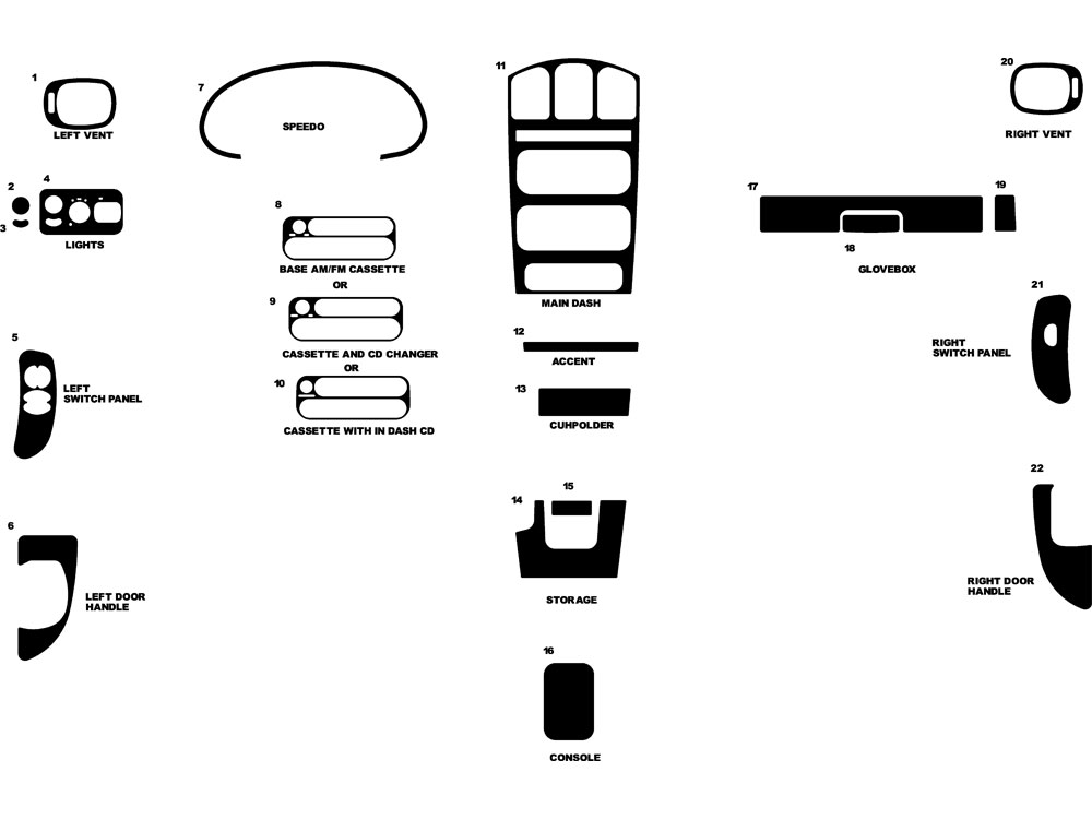 Dodge Caravan 2001-2003 Dash Kit Diagram