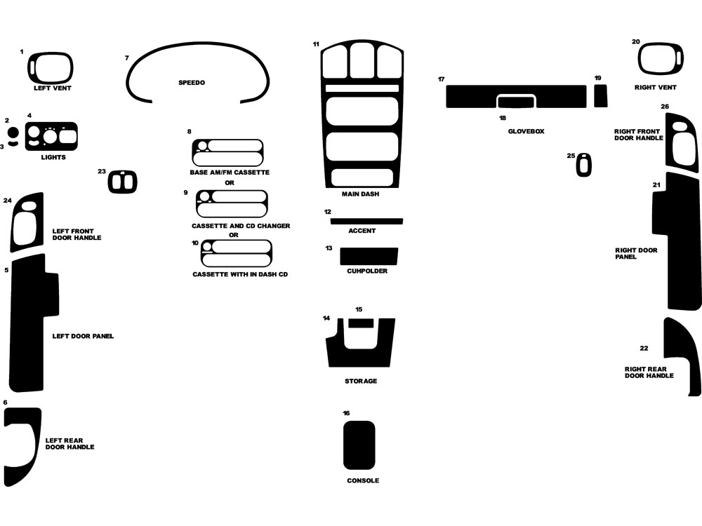 Chrysler Town and Country 2004-2004 Dash Kit Diagram