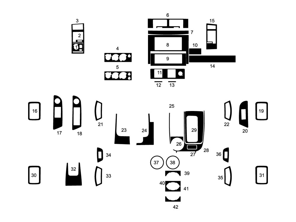 Dodge Dakota 2008-2010 Dash Kit Diagram