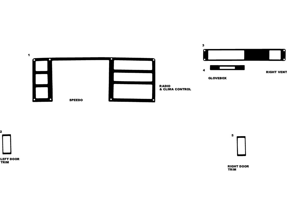 Dodge Dakota 1987-1996 Dash Kit Diagram